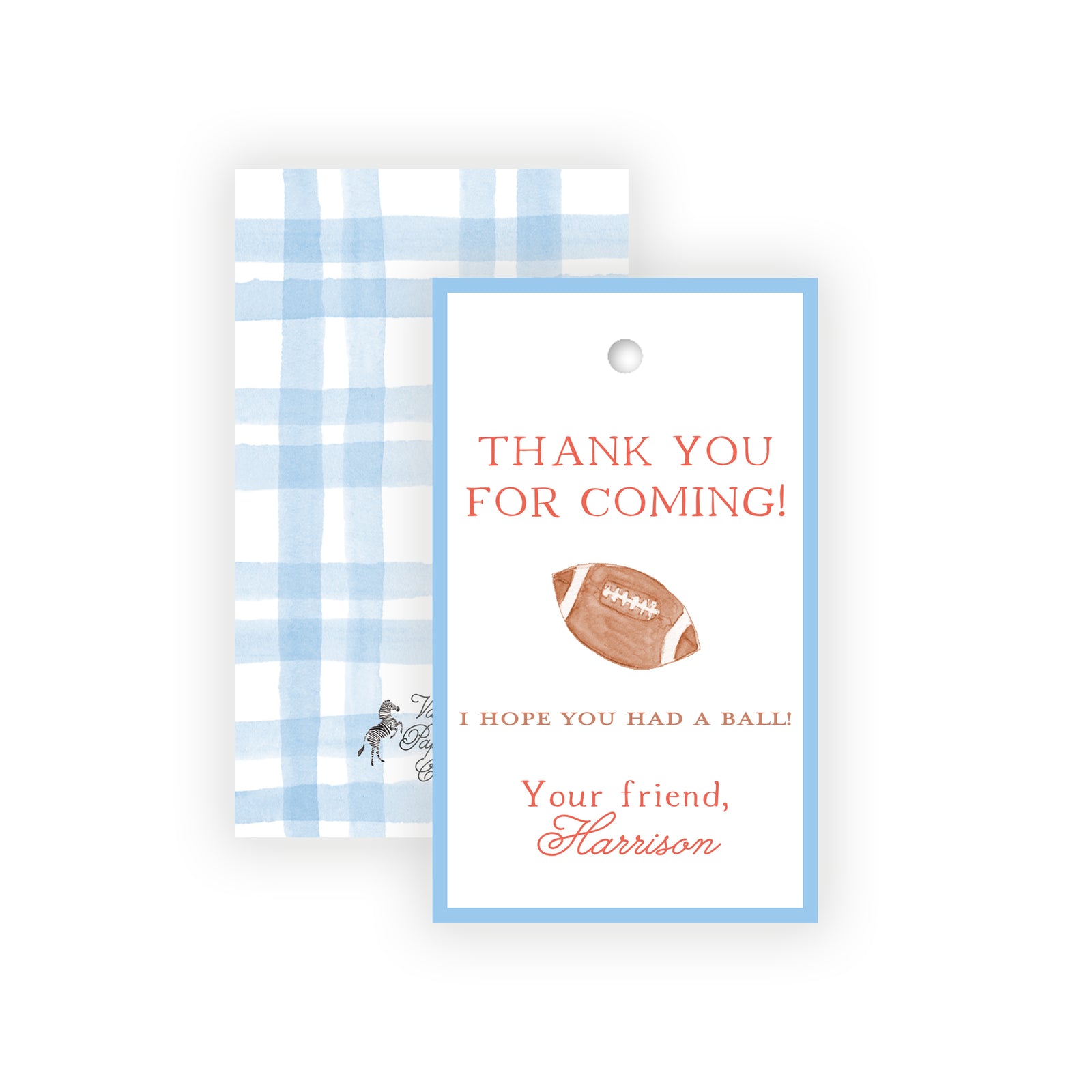 Football Party Favor Tags