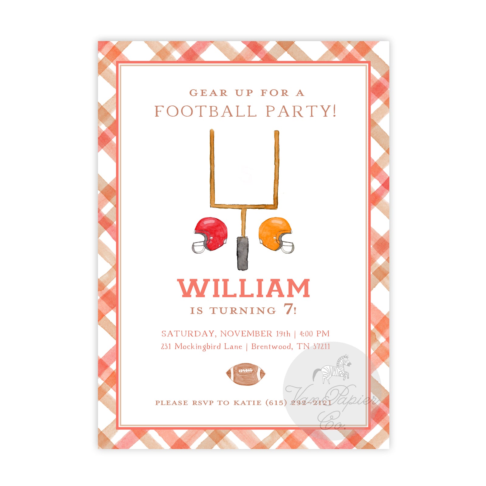 Football Party Invitation
