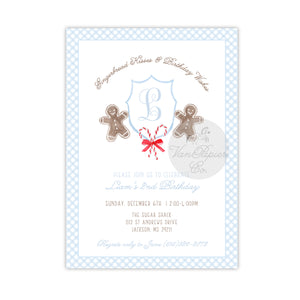 Watercolor Gingerbread Kisses Invitation