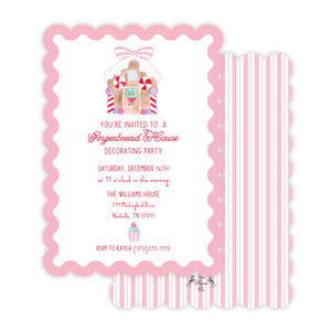 Watercolor Gingerbread House Decorating Invitation