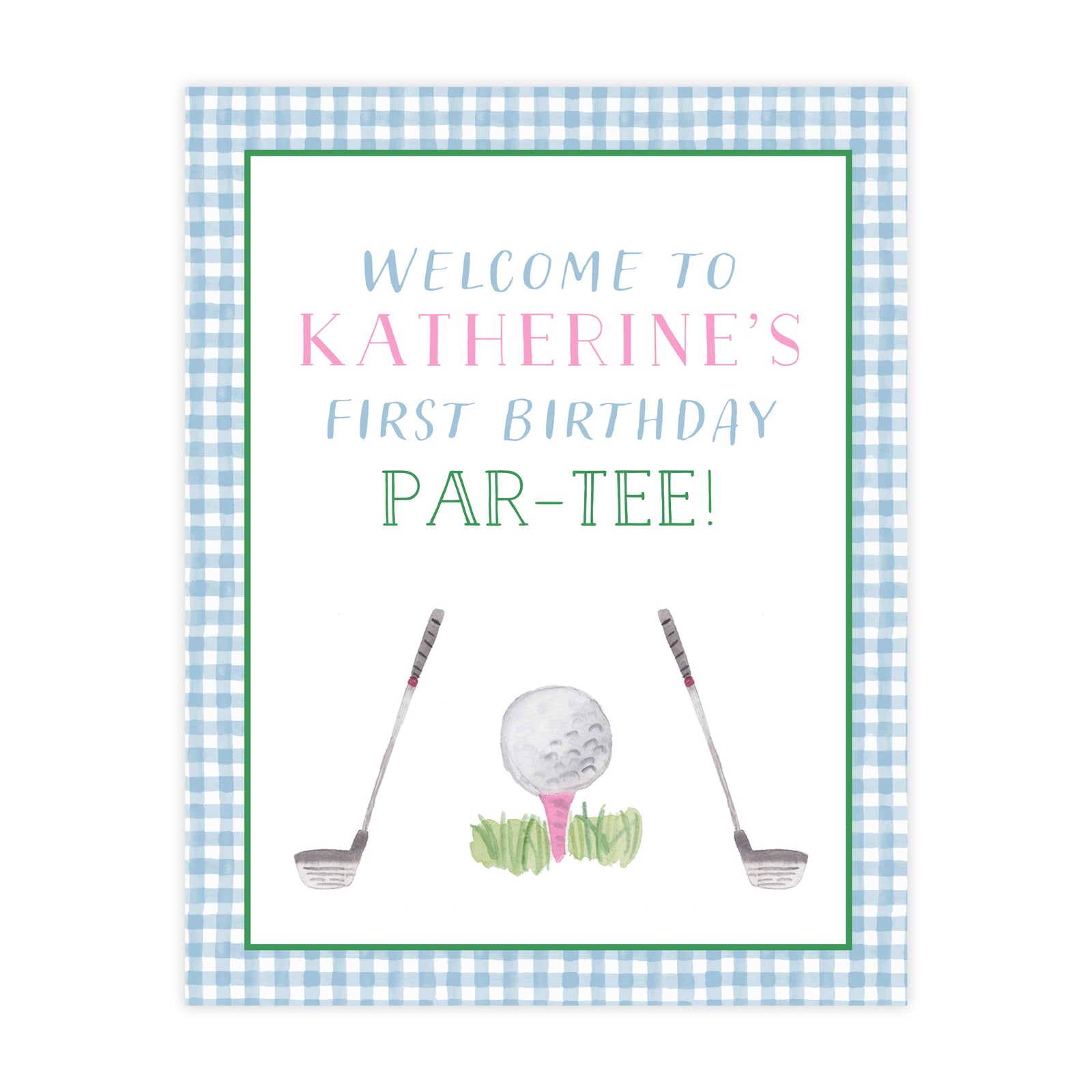 Golf Par-Tee Welcome Sign