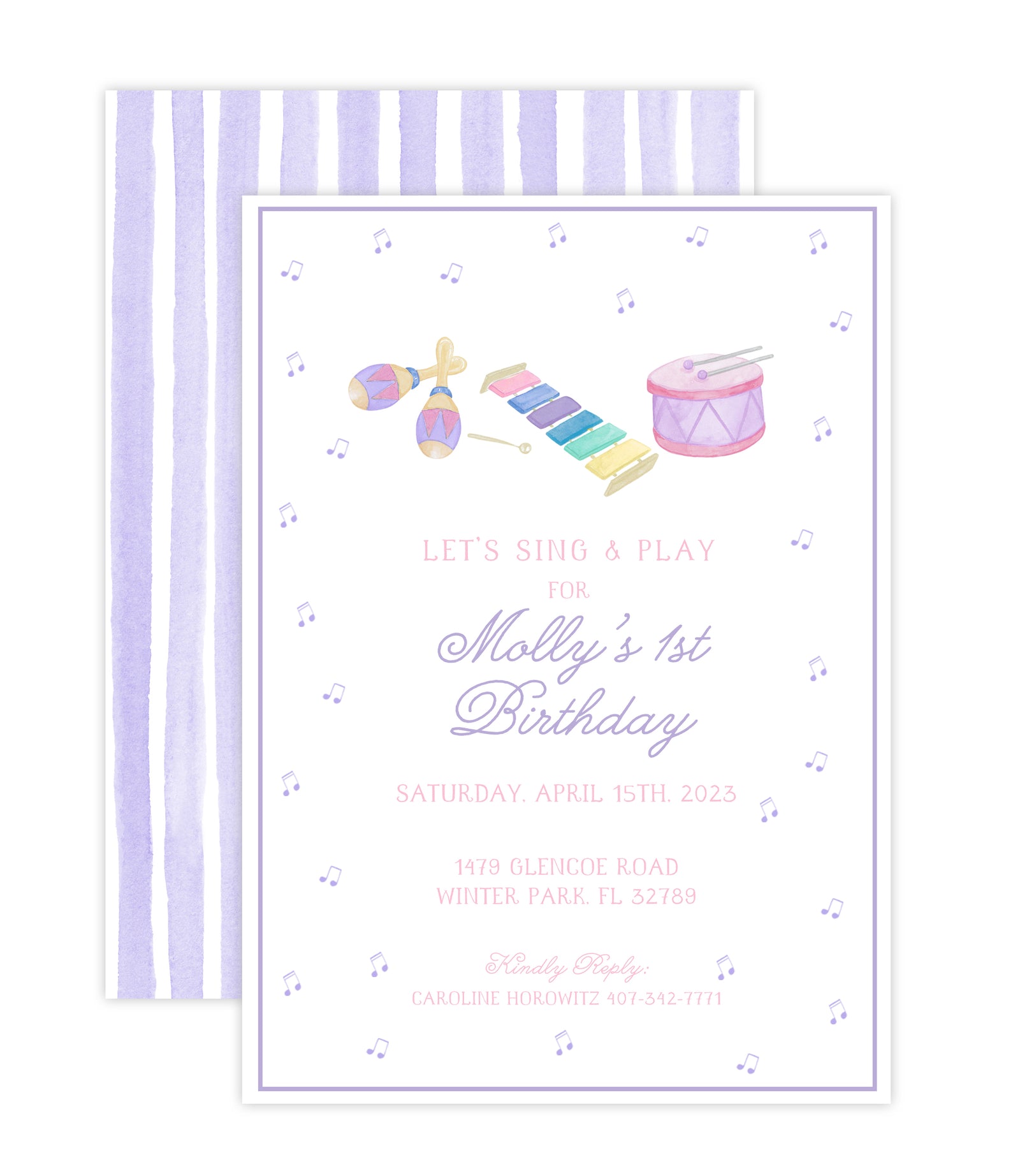 Music Themed Birthday Invitation