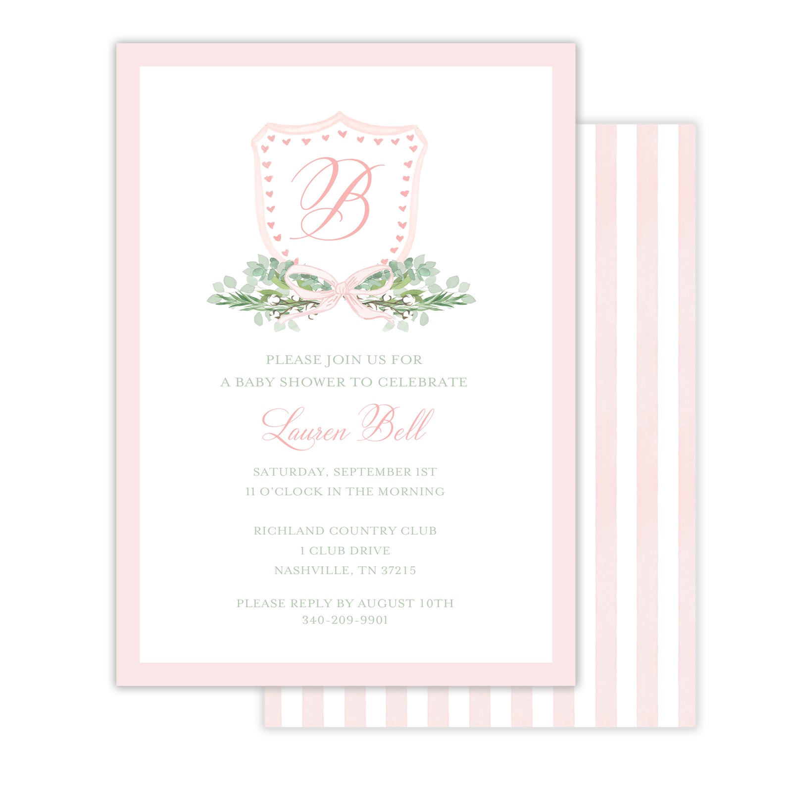 Pink Crest Baby Shower Invitation