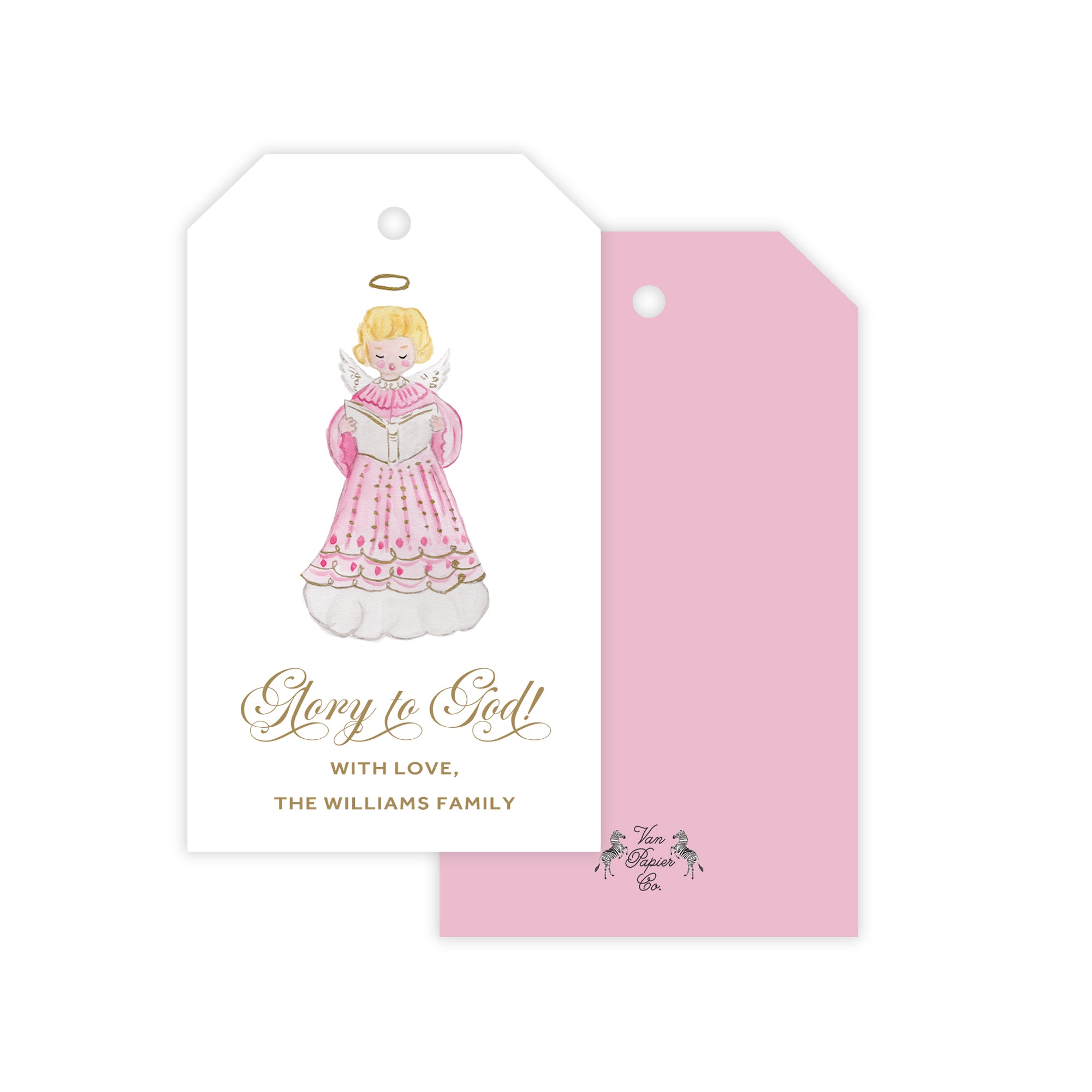 Watercolor Angel Holiday Gift Tags