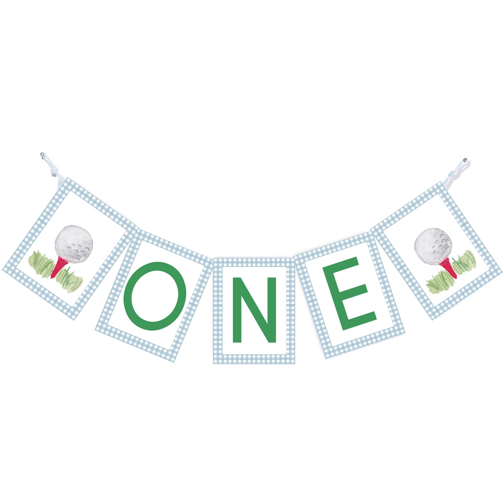 "ONE" Golf Themed 1st Birthday High Chair Banner