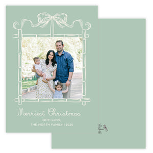 Green Bamboo Frame Christmas Card