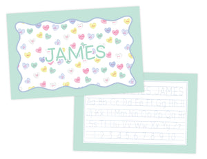 Valentine Placemat Teal Hearts