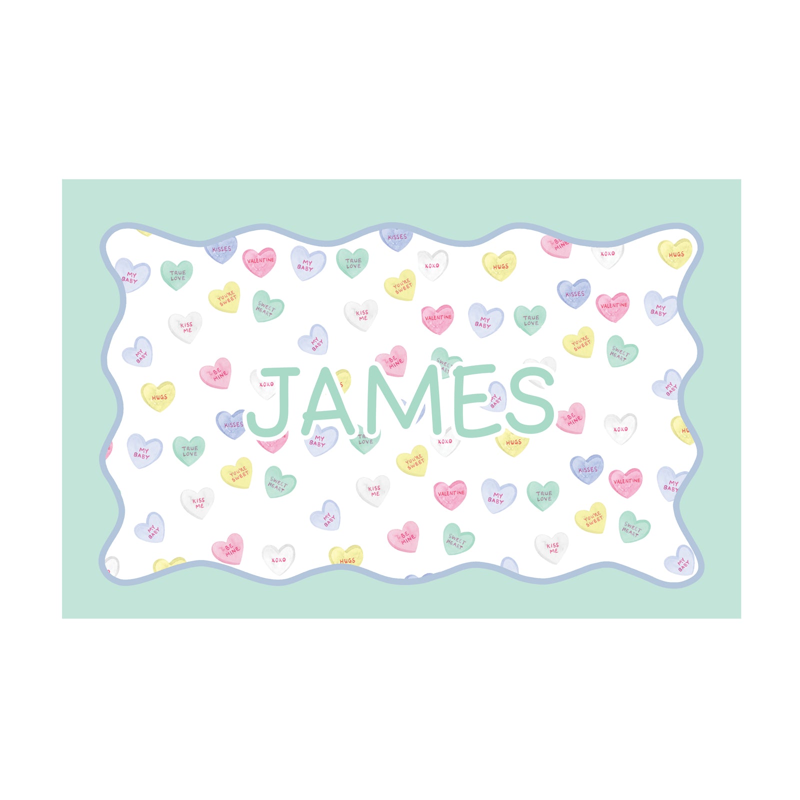 Valentine Placemat Teal Hearts