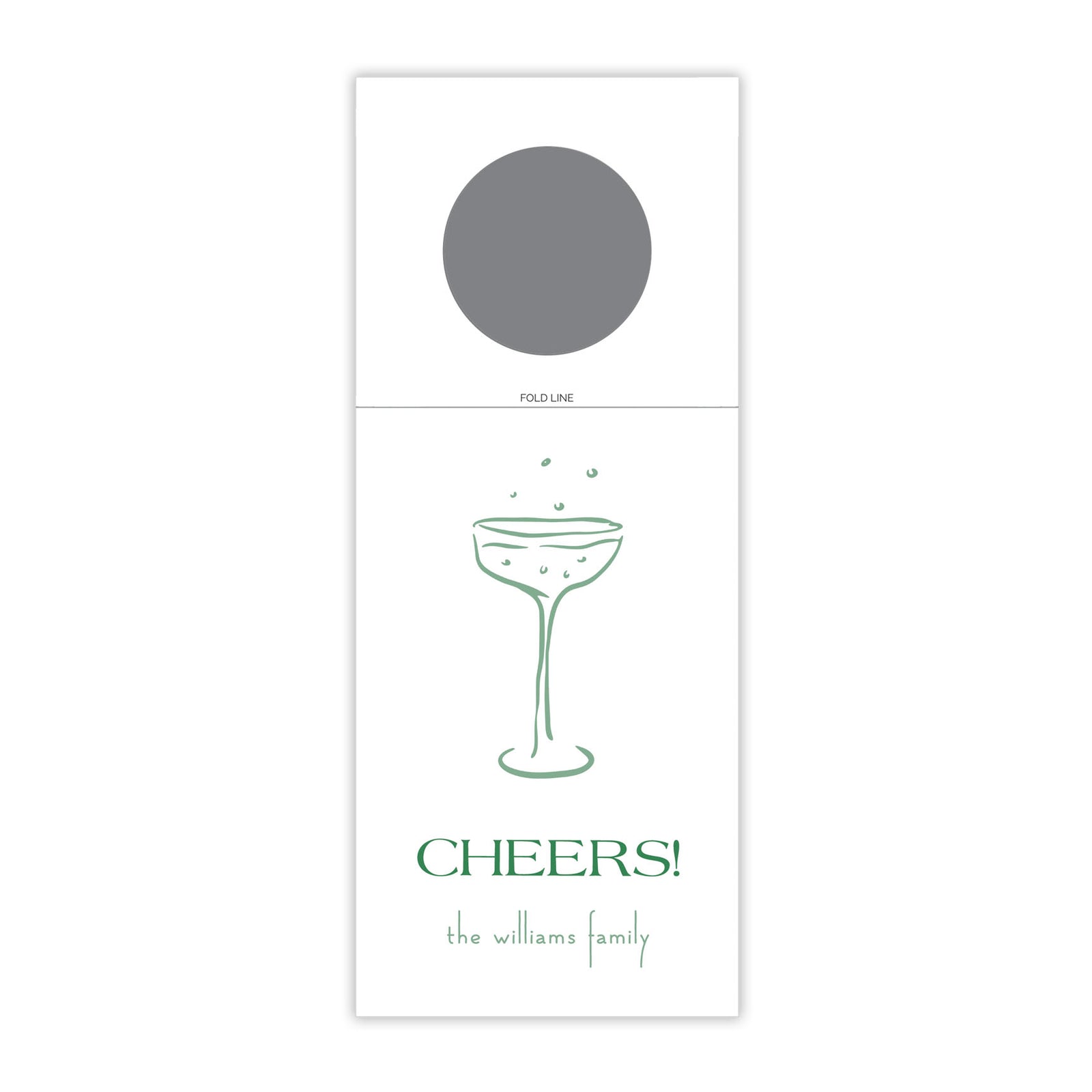 Block Font Cheers Wine Tag
