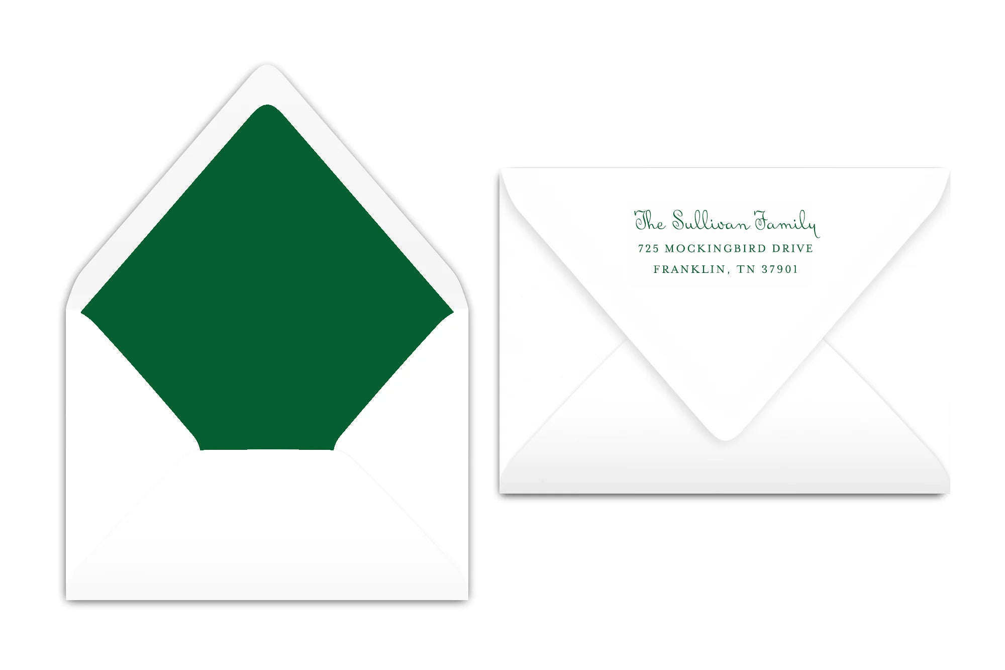 Green Floral Frame Christmas Card
