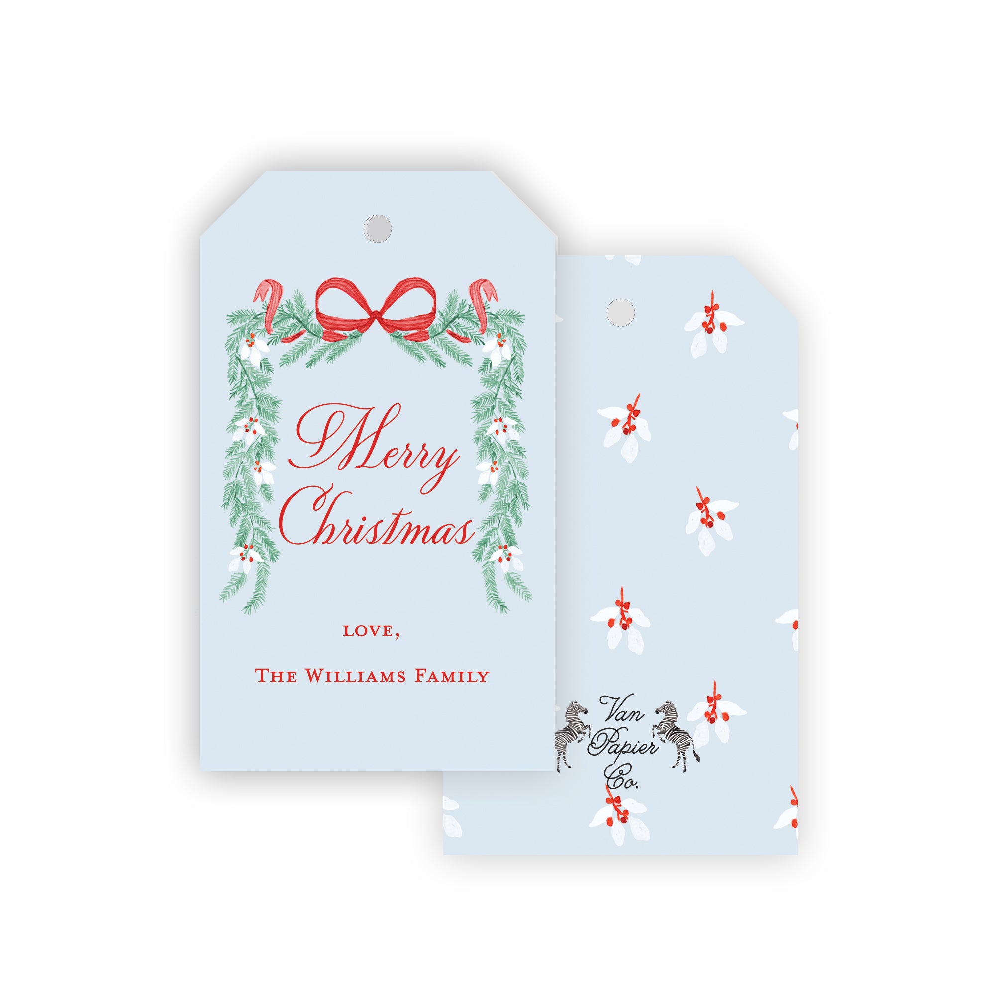 Green Garland Christmas Gift Tags