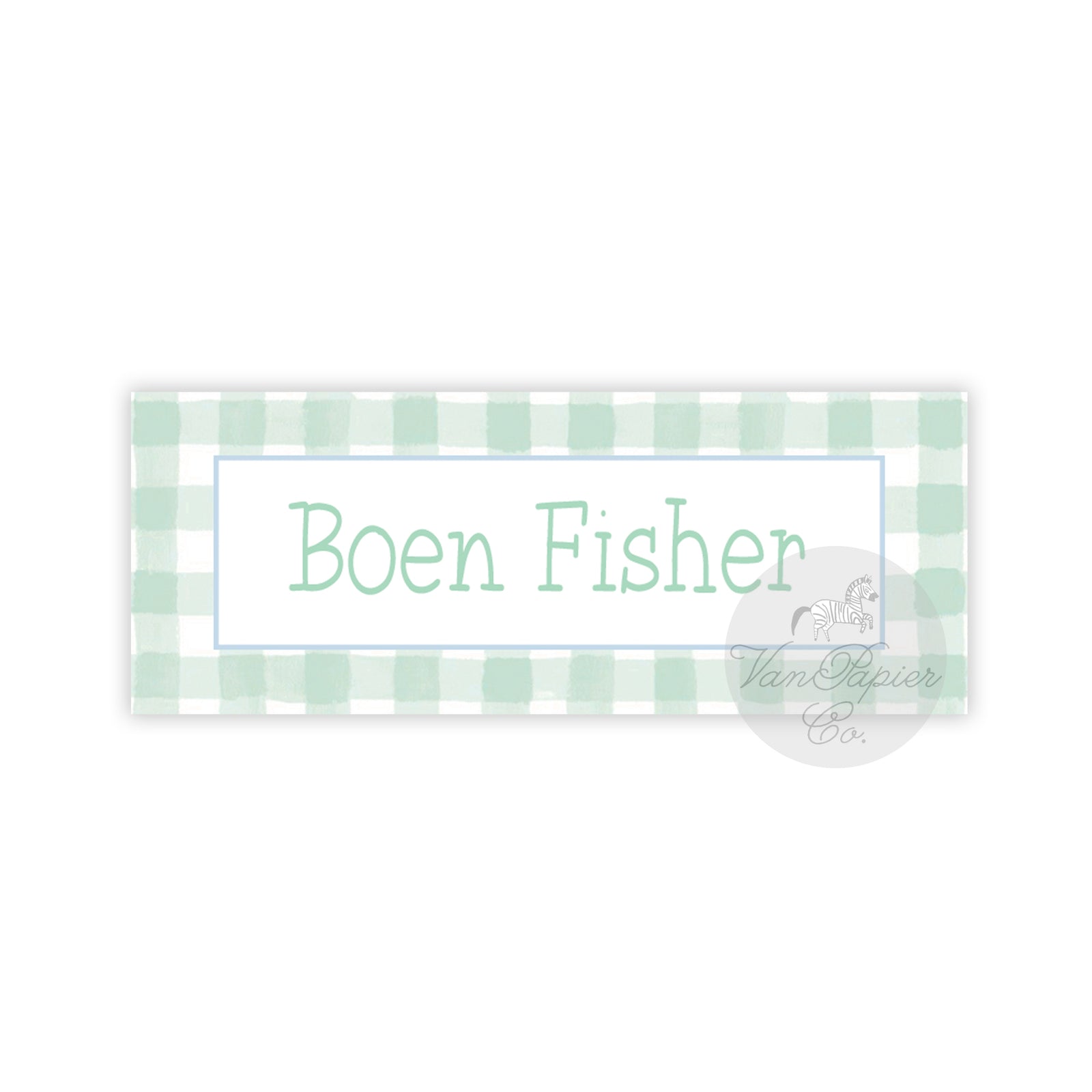 Green Gingham Labels