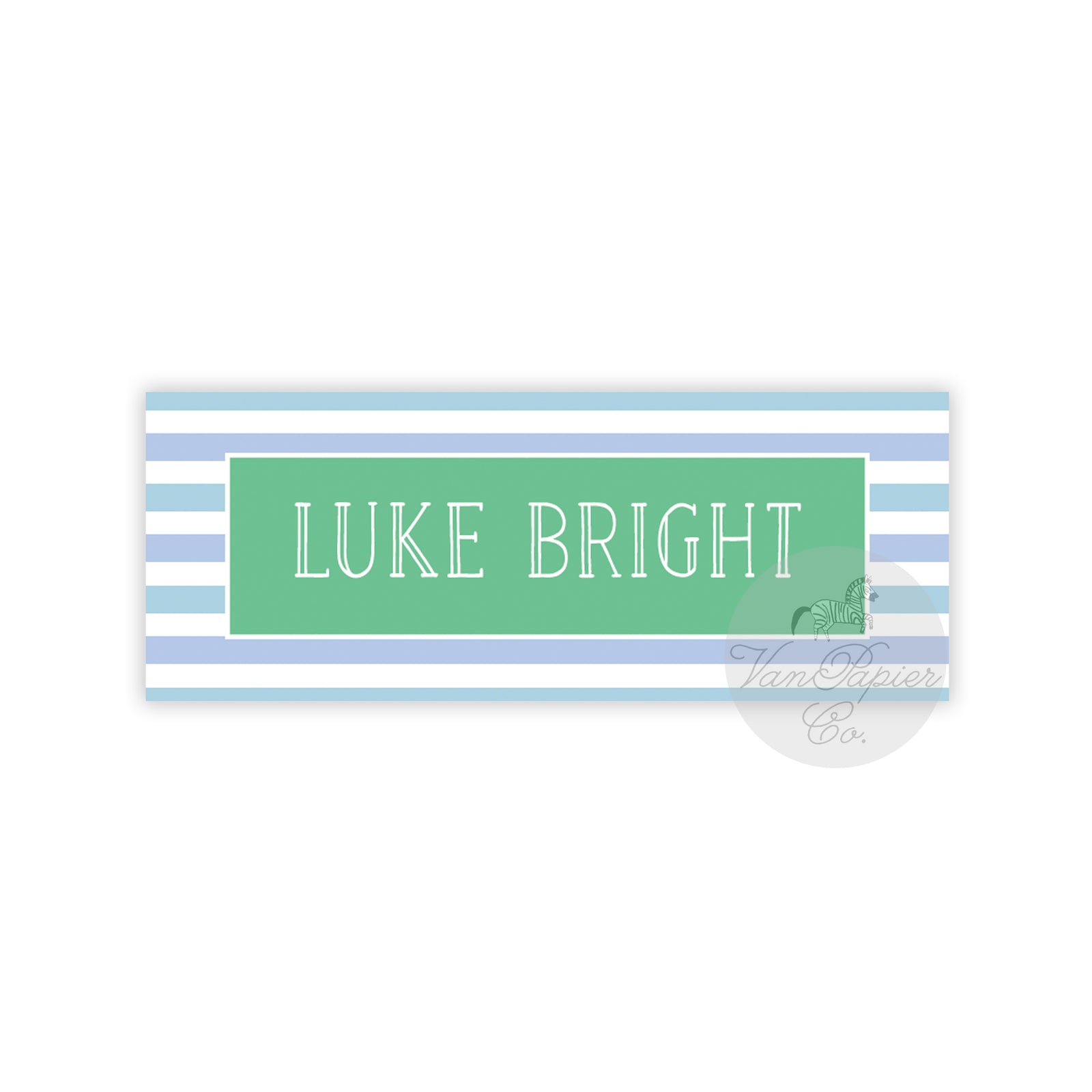 Blue and Green Striped Labels