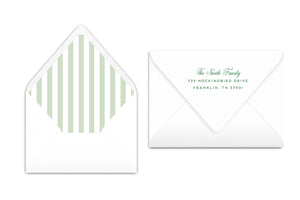 Green Striped Christmas Card