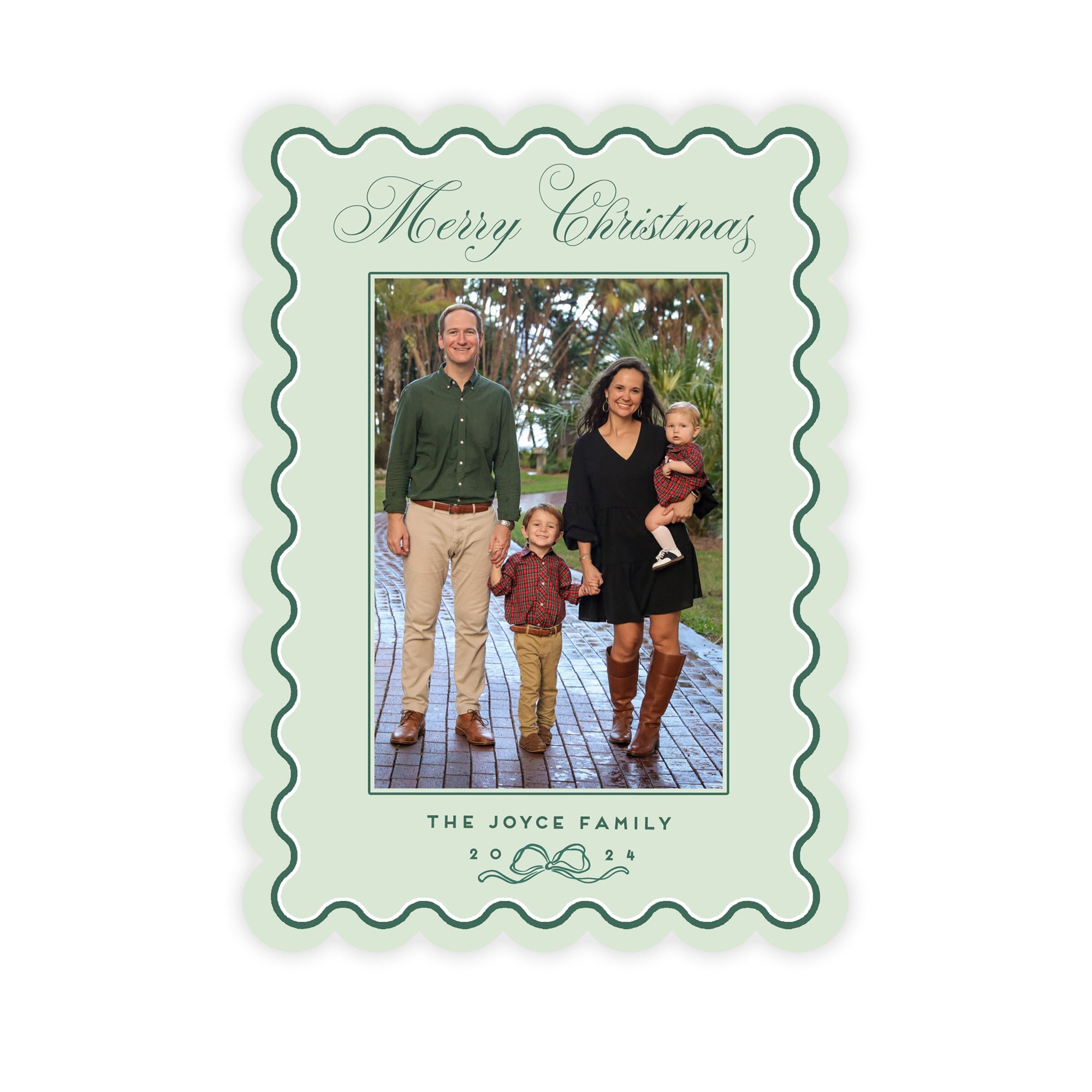 Green Scallop Christmas Card