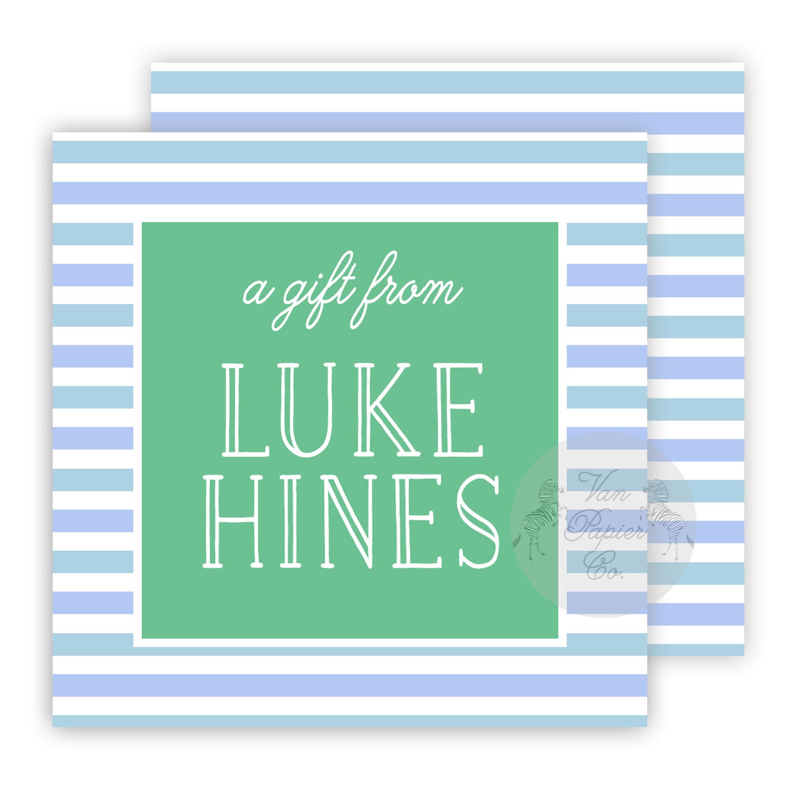 Blue & Green Stripe Calling Cards