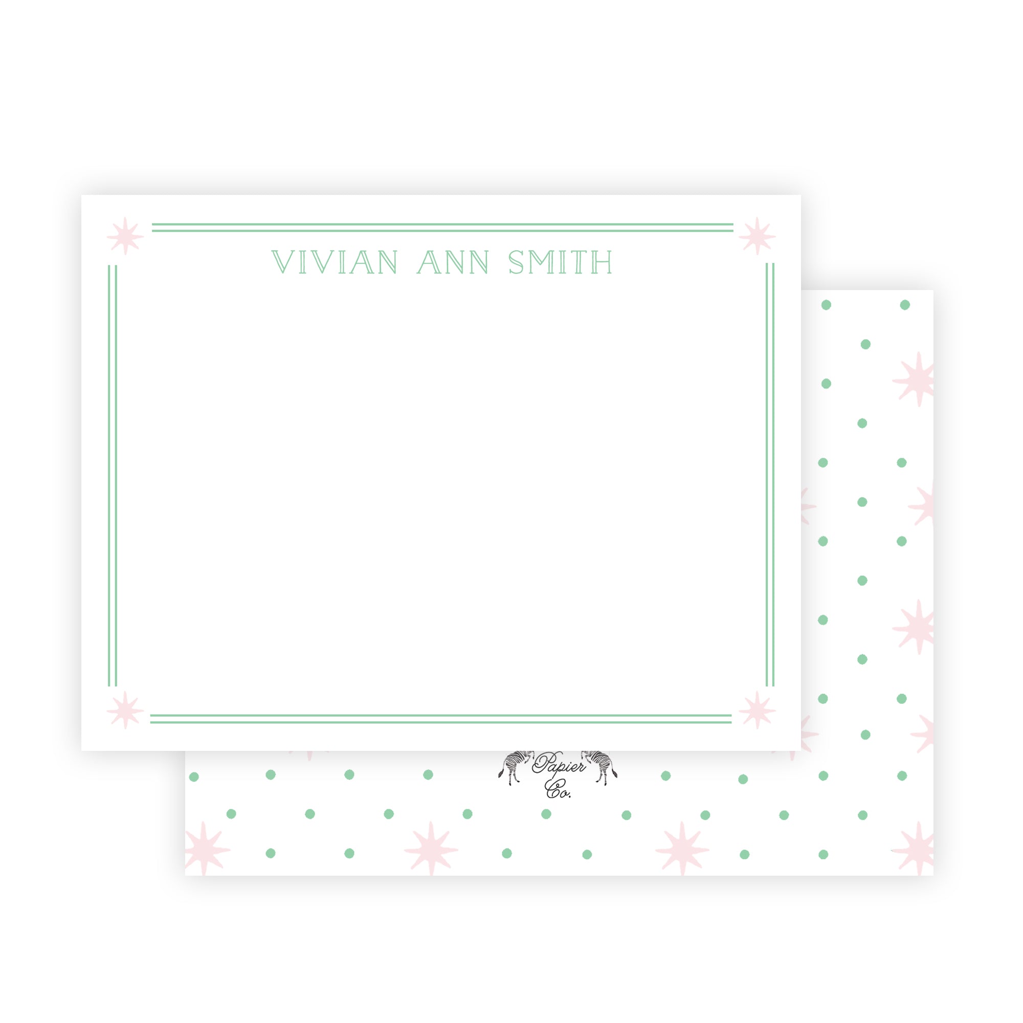 Pink Star Dot Notecards