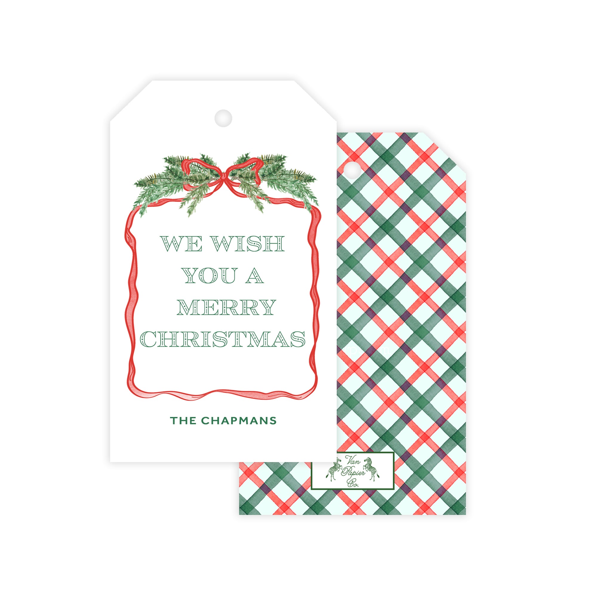 Red Plaid Holiday Gift Tags