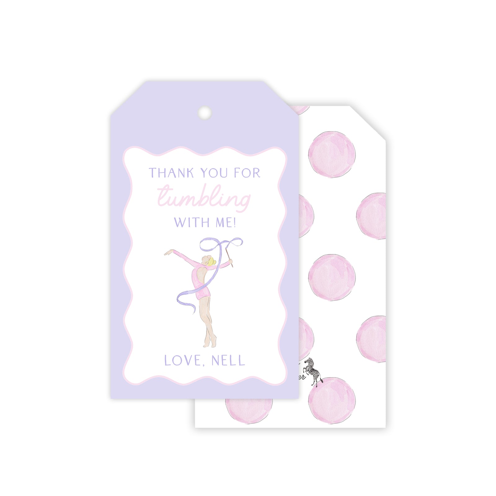 Gymnastics Favor Tags