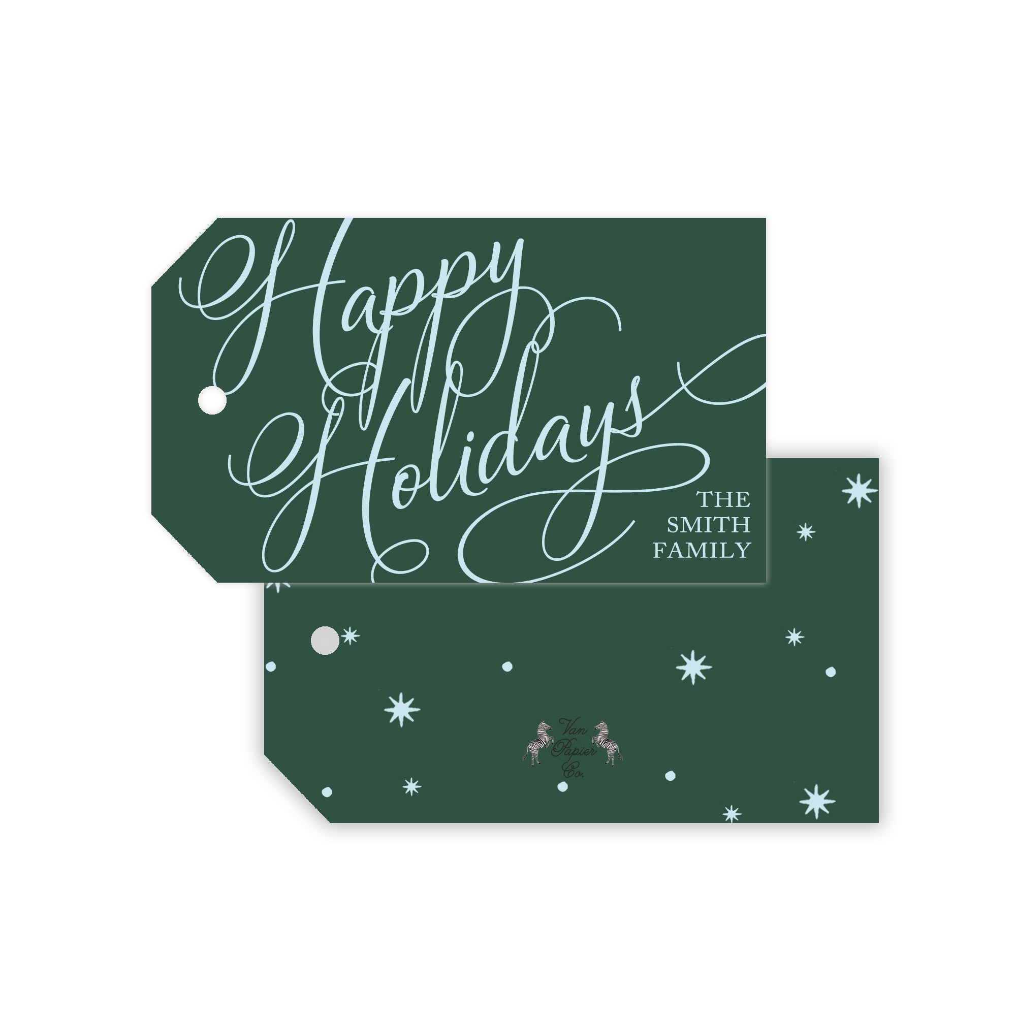 Happy Holidays Script Gift Tags