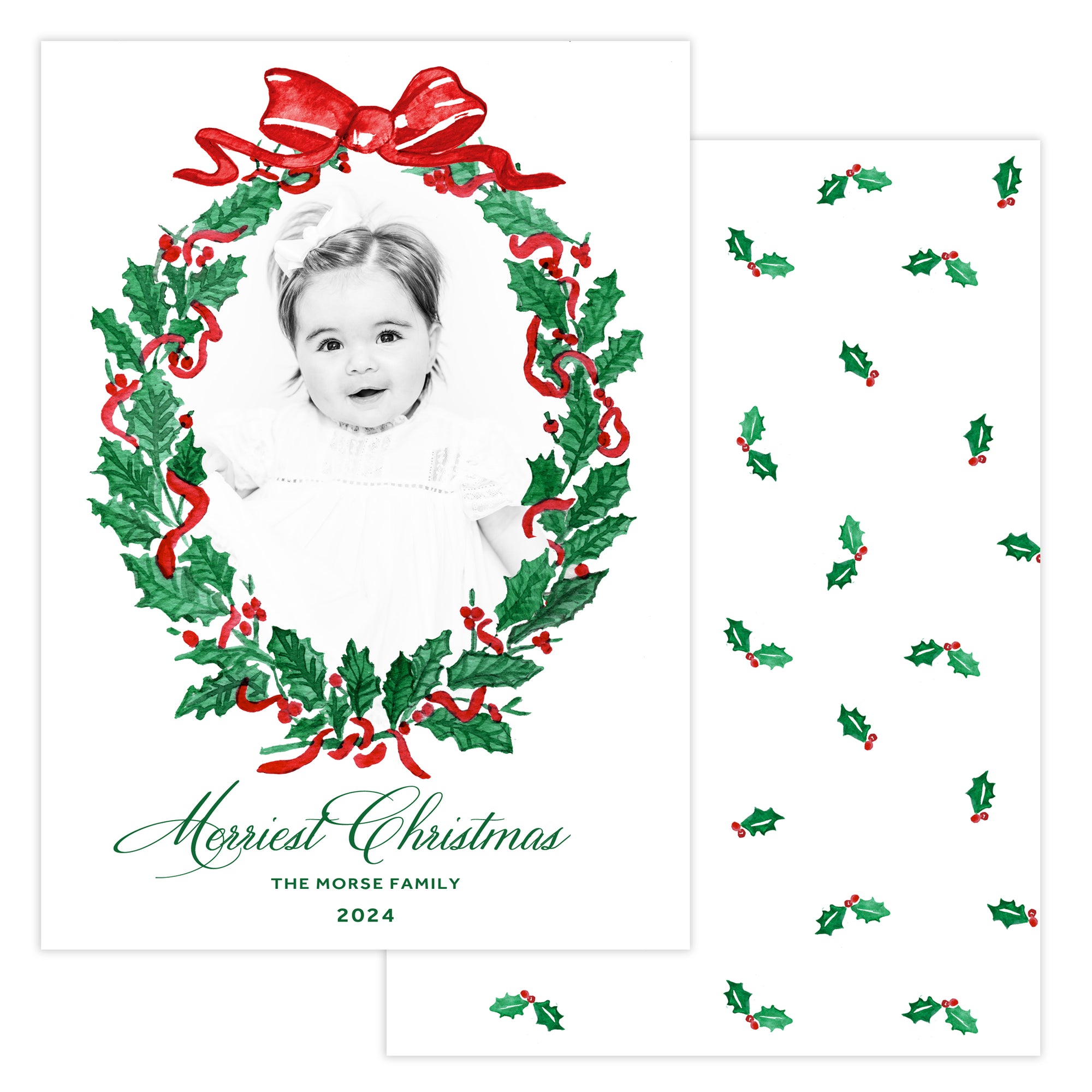 Holly Christmas Card