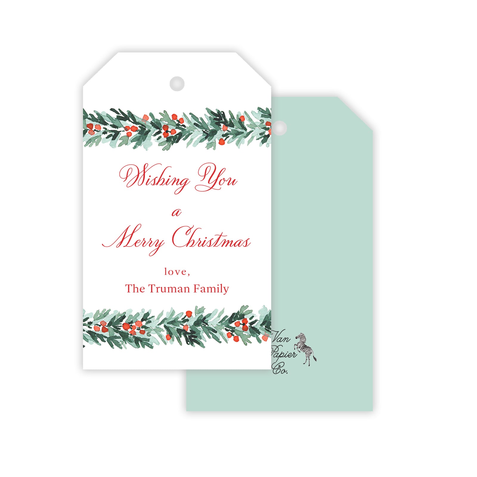 Holly Garland Holiday Gift Tags