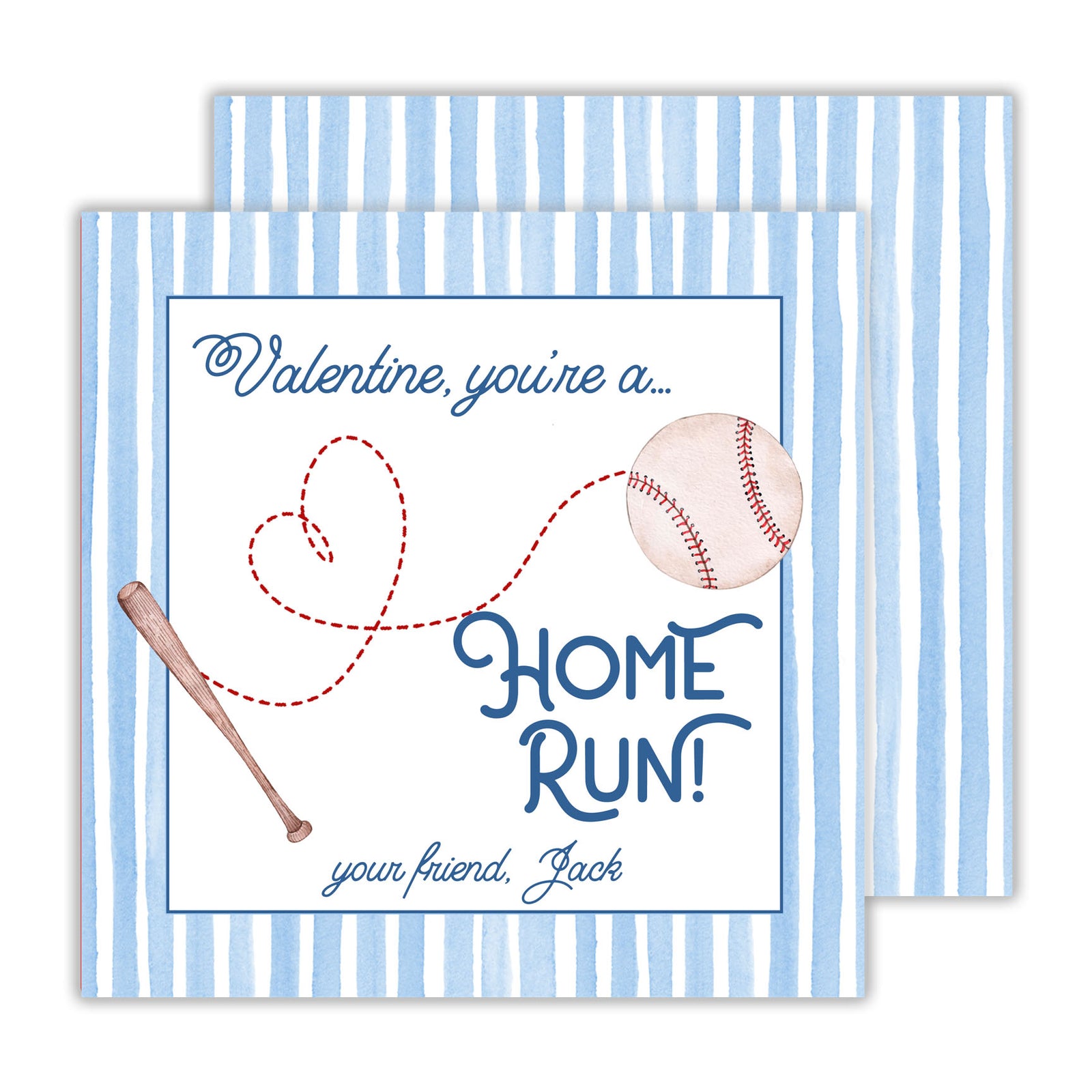 Home Run Baseball Valentine Tags