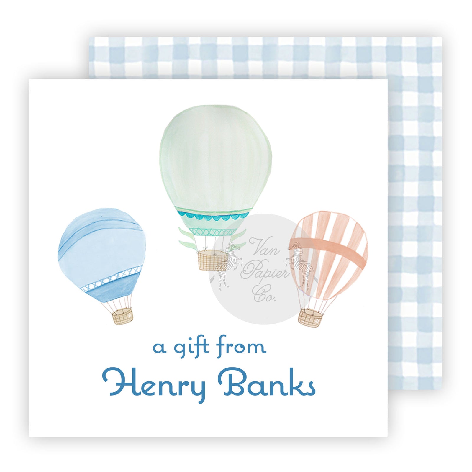 Watercolor Hot Air Balloon Calling Cards