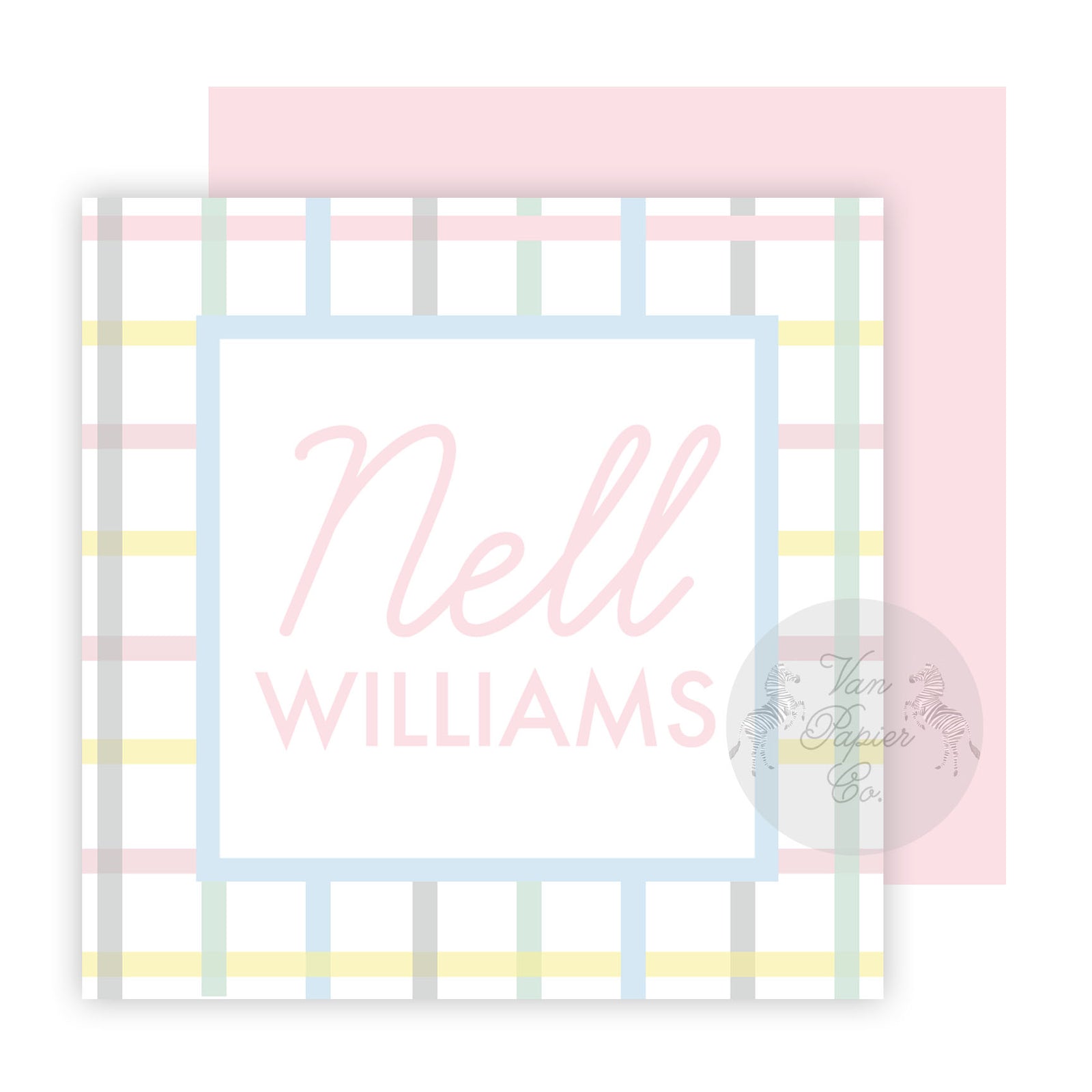 Pastel Plaid Calling Cards
