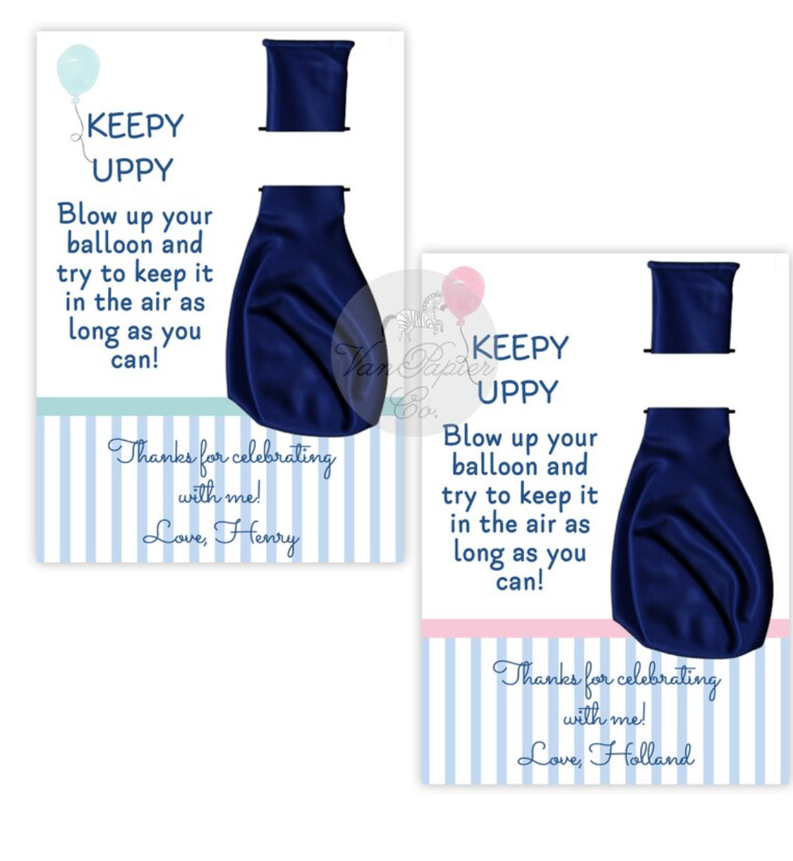 Keepy Uppy Favor Tags