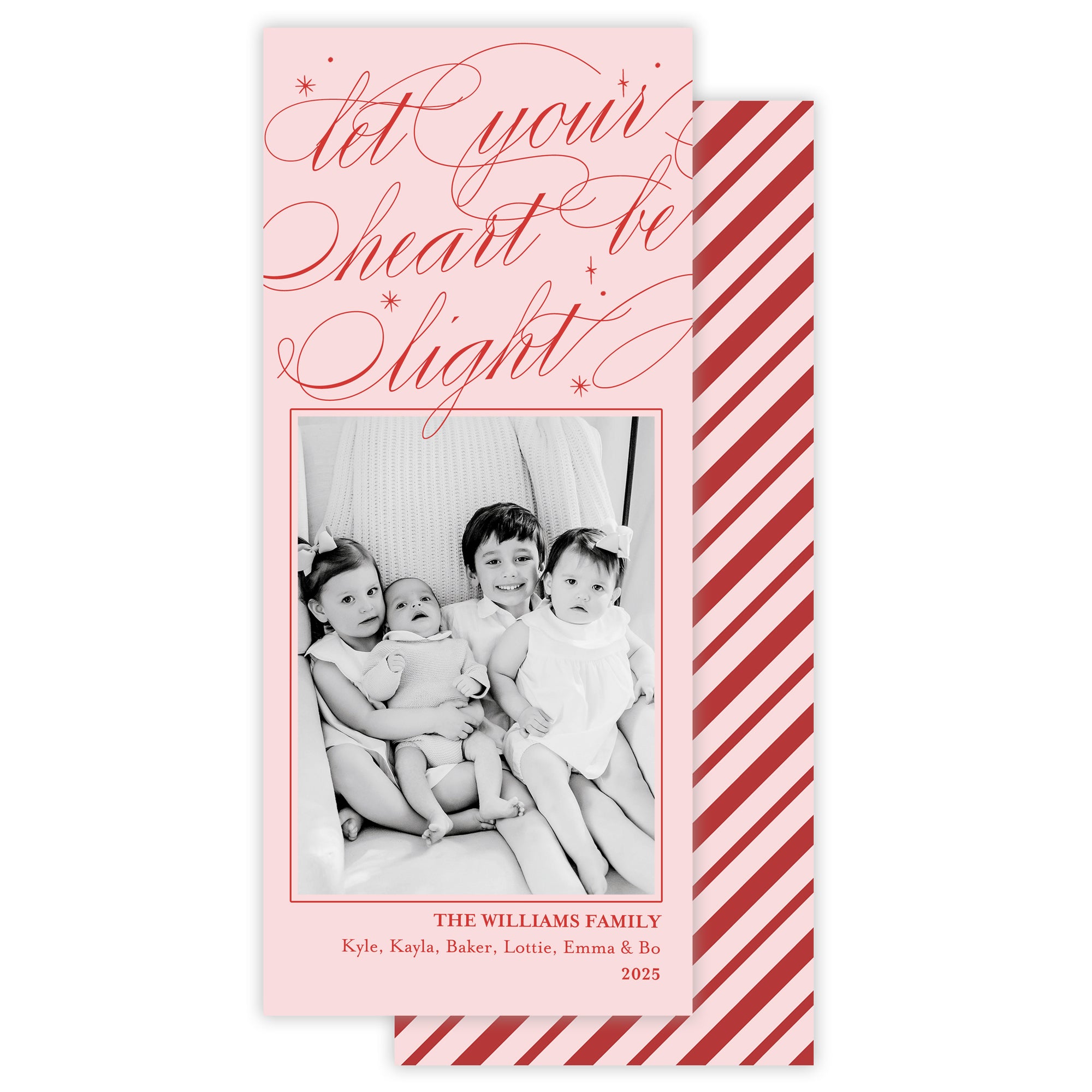 Tall and Skinny Let Your Heart Be Light Calligraphy Card