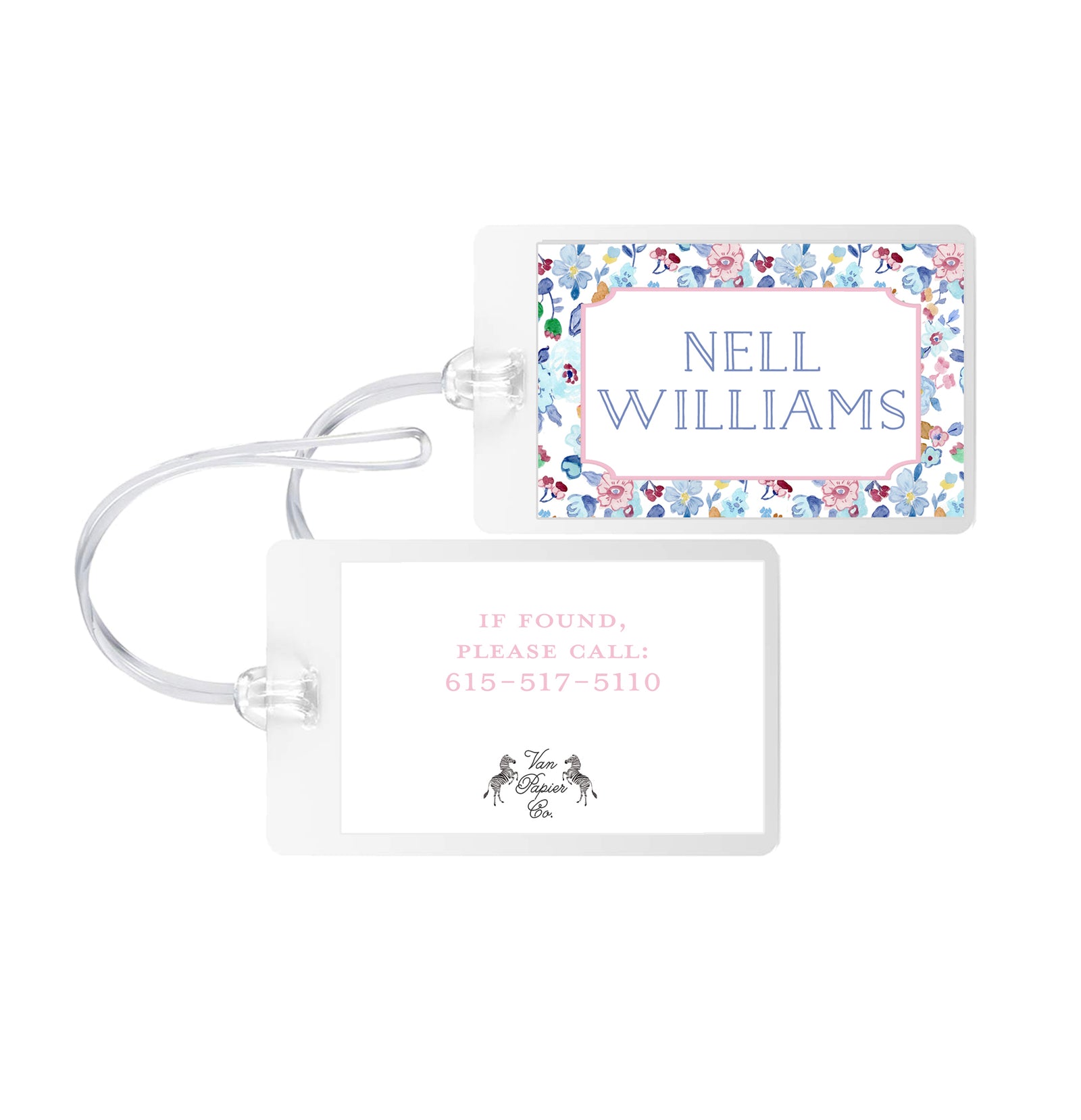 Liberty Floral Laminated Bag Tag