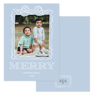 Light Blue Merry Christmas Card