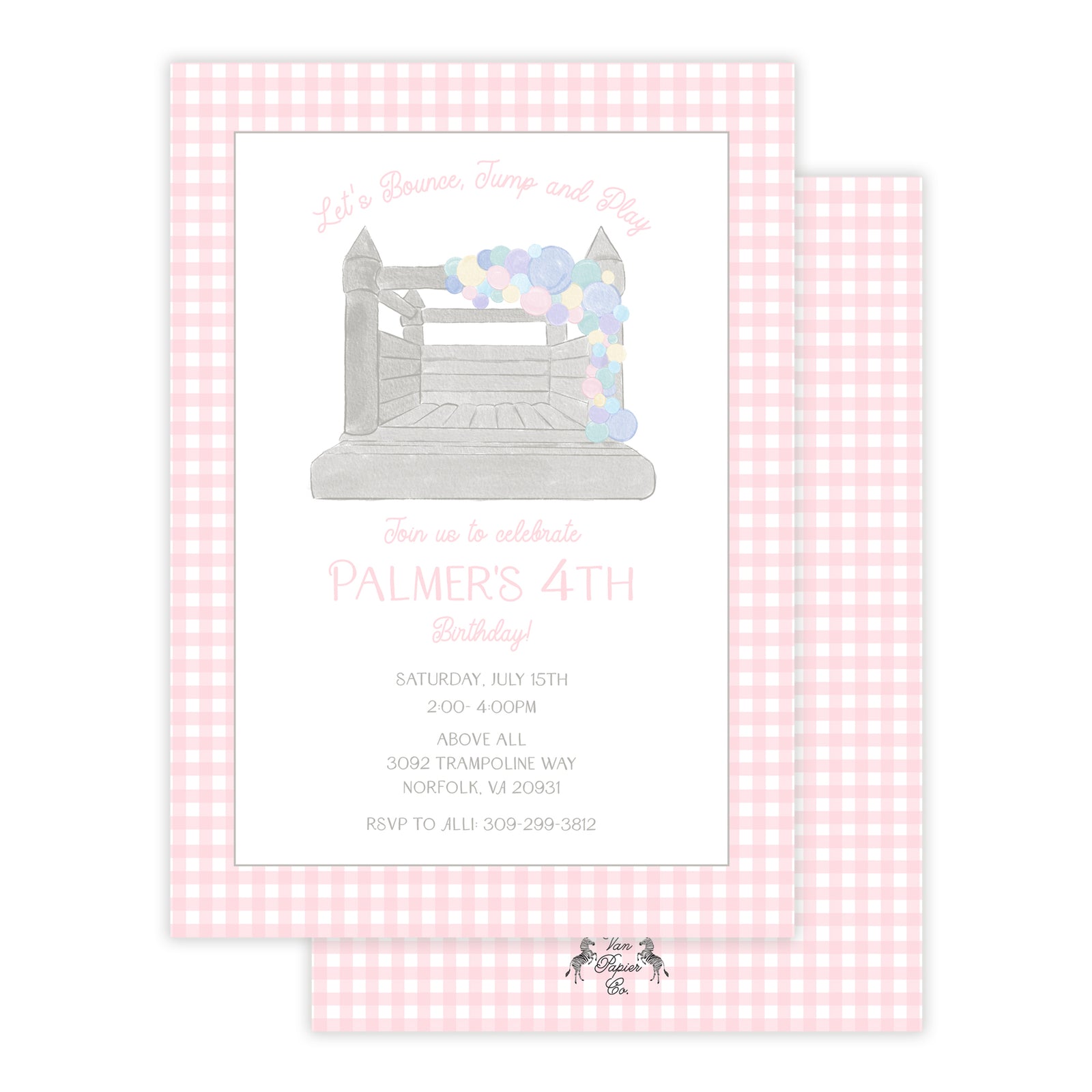 Watercolor Bounce House Invitation