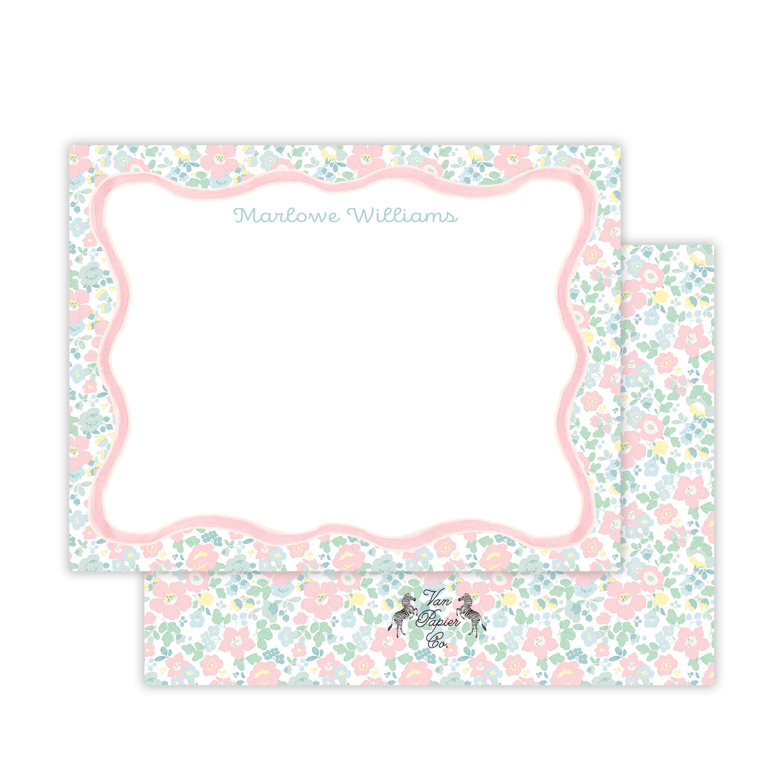 Liberty Floral Wavy Border Note Cards