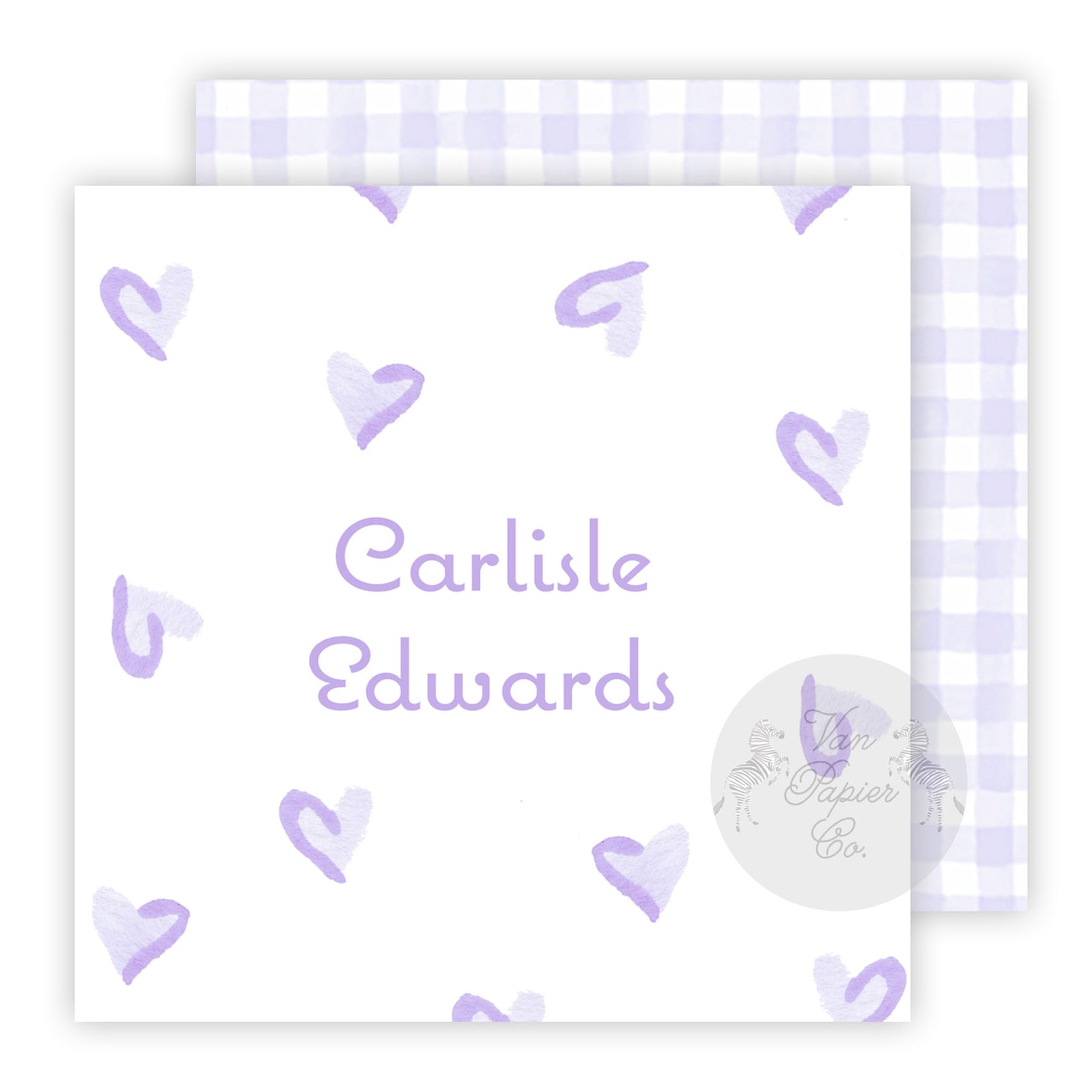 Watercolor Big Hearts Calling Cards