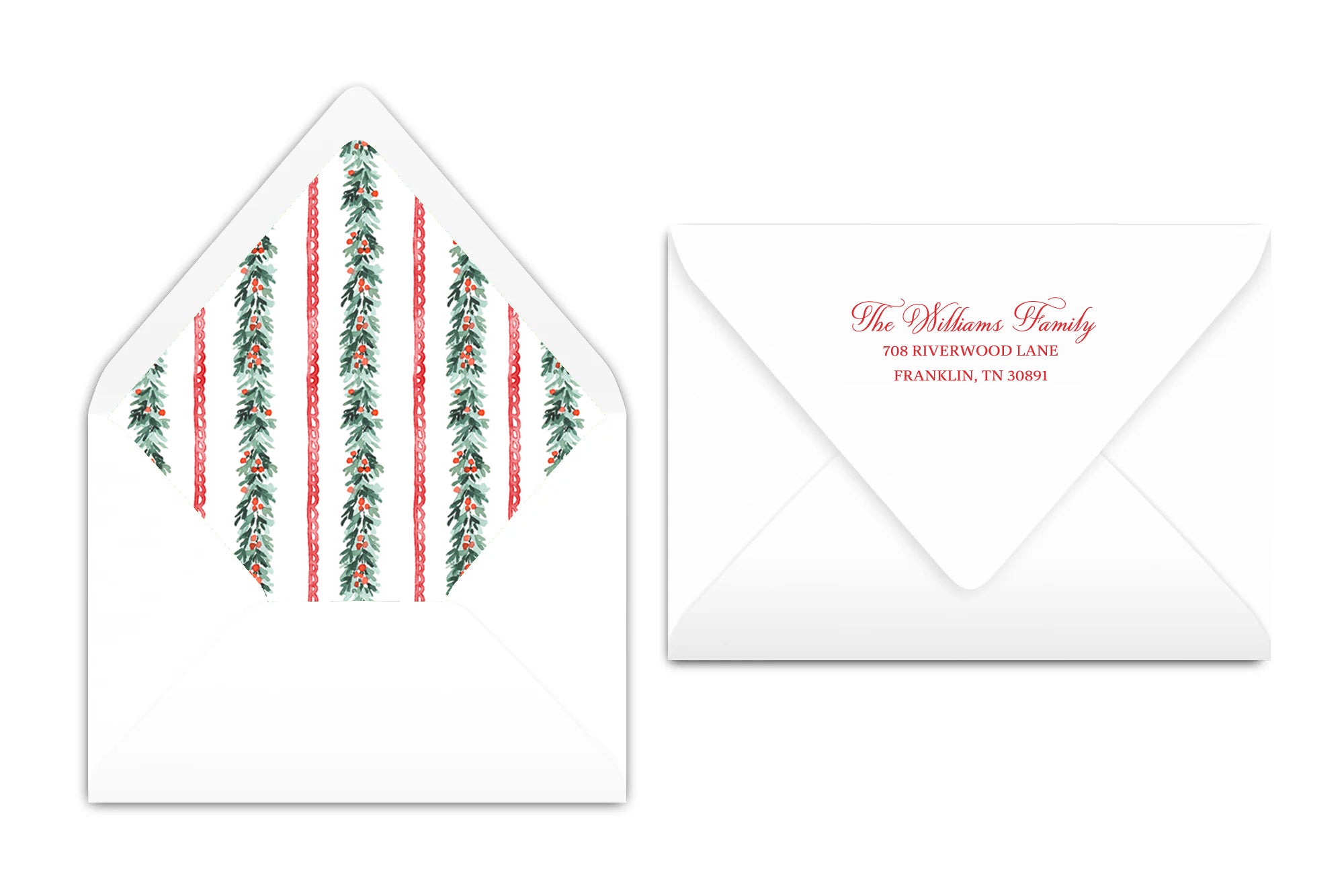 Holly Garland Frame Christmas Card