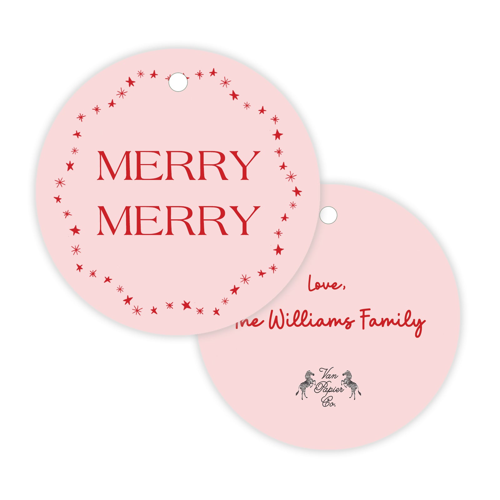 Round Merry Gift Tags
