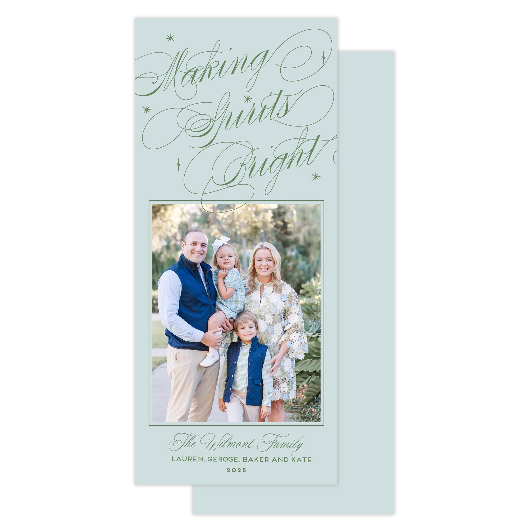 Tall and Skinny Calligraphy Christmas Card