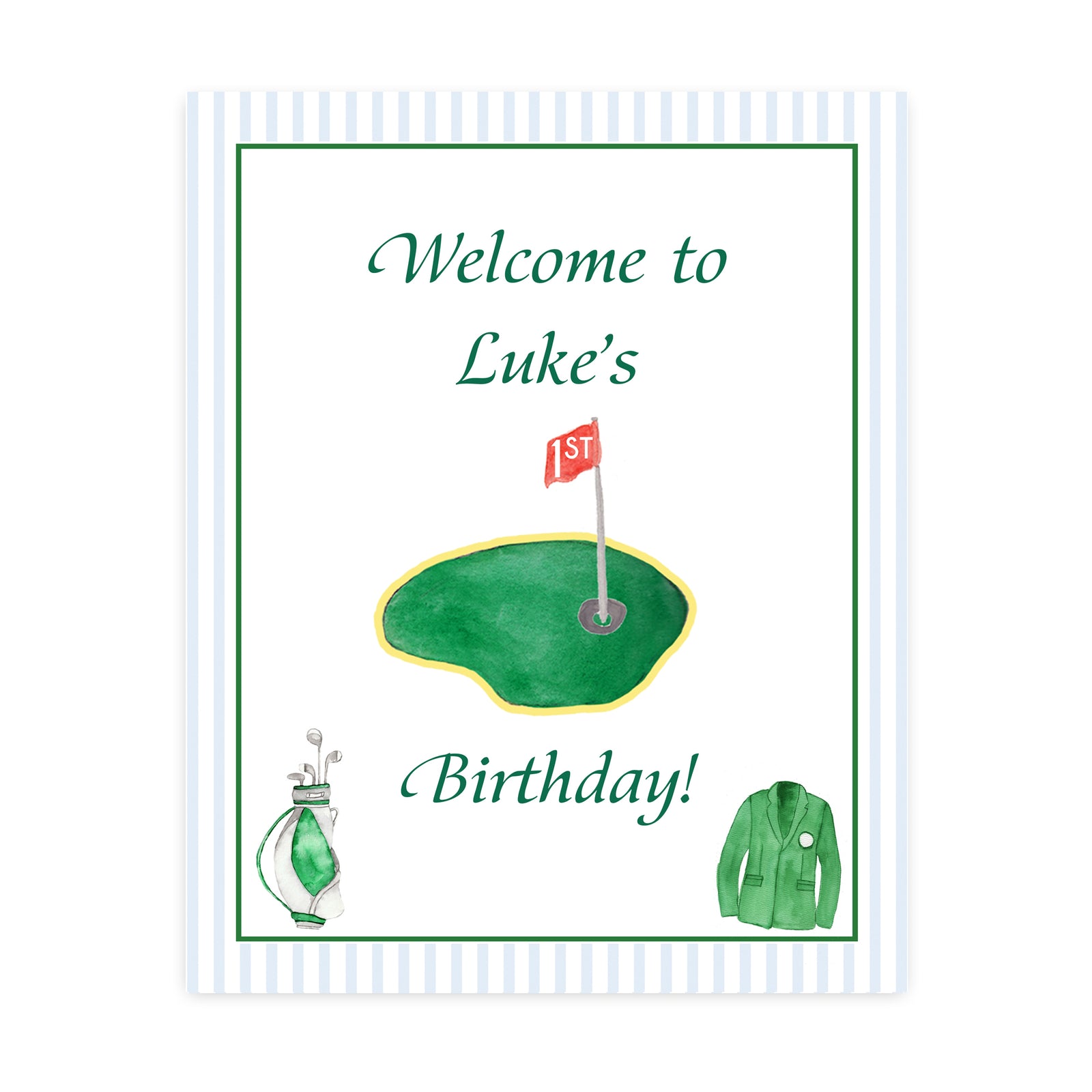 Golf Party Welcome Sign