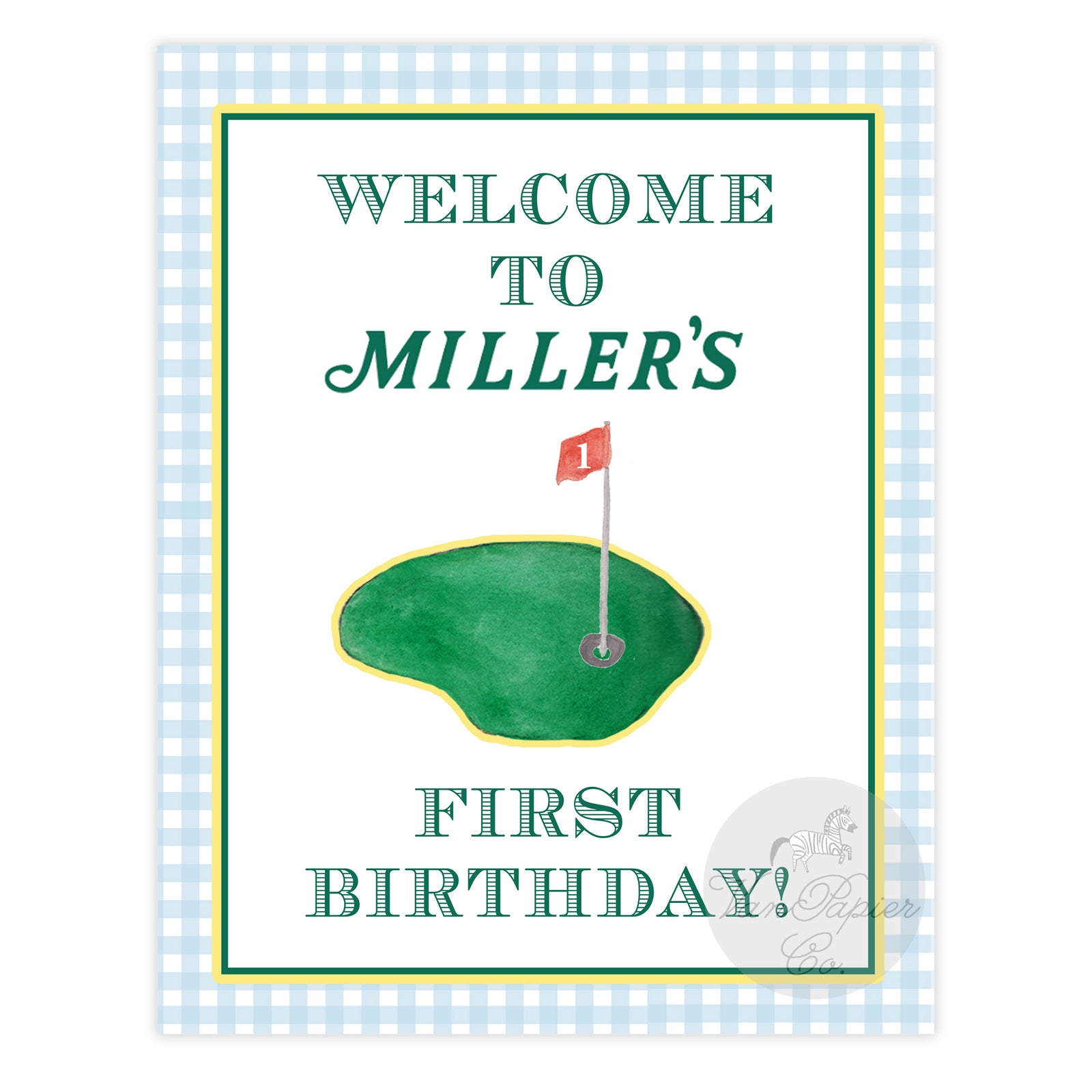 Golf Birthday Welcome Sign