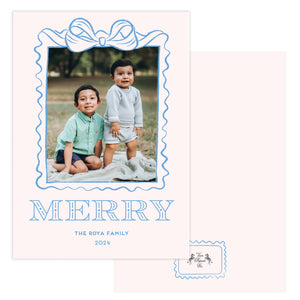 Merry Bow Frame Christmas Card