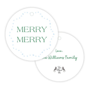 Round Merry Gift Tags