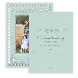 Mint Nativity Christmas Card
