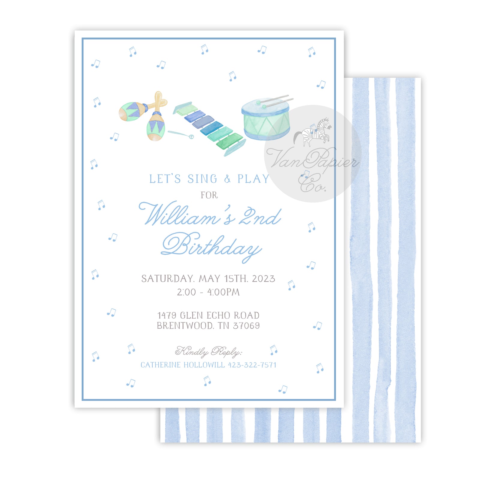 Music Themed Birthday Invitation