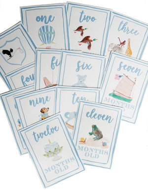 Boys Watercolor Milestone Cards