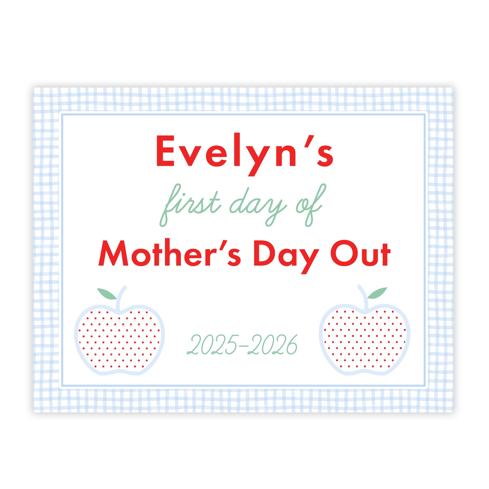 First and Last Day of School Sign in Red Dot Apples