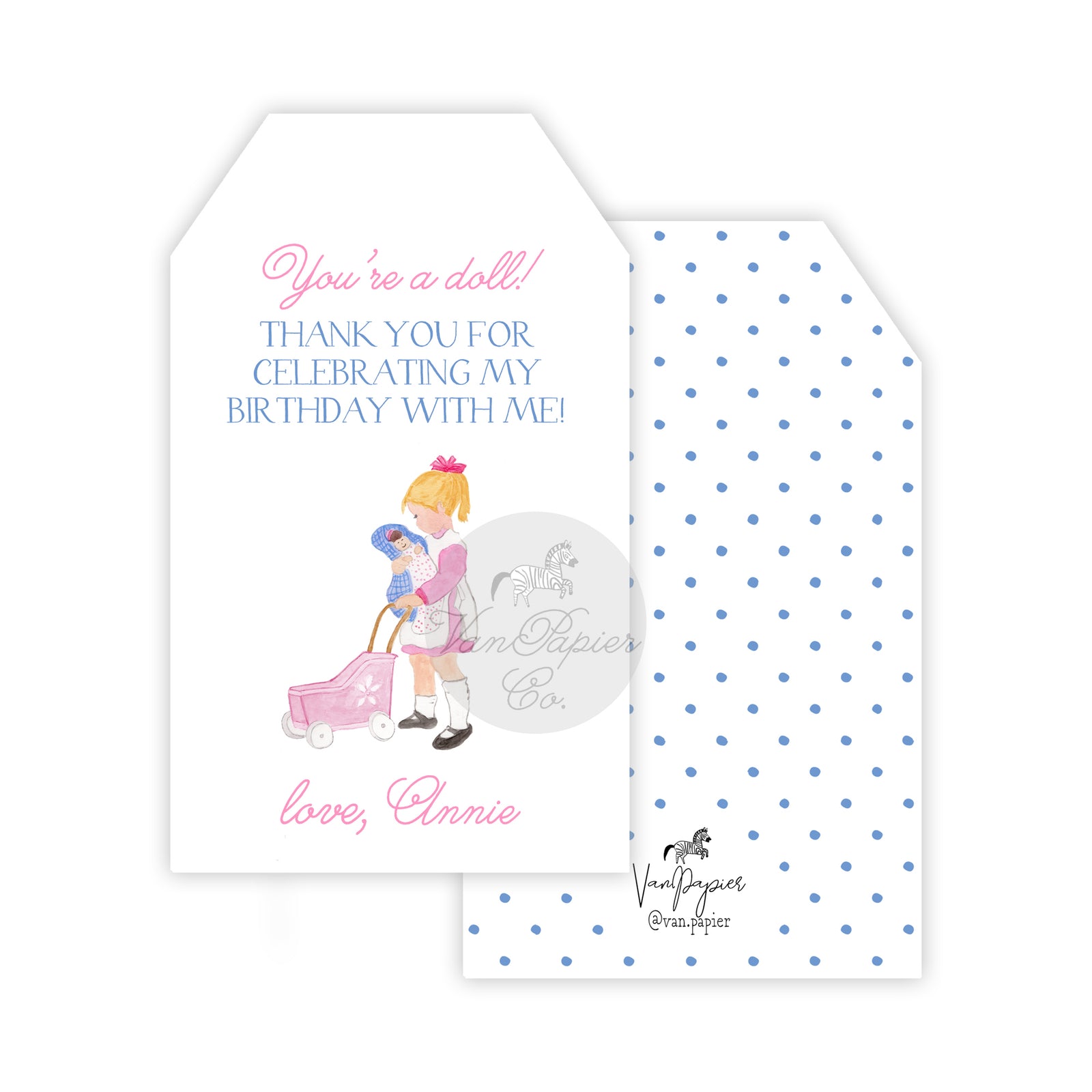 Doll Birthday Favor Tags