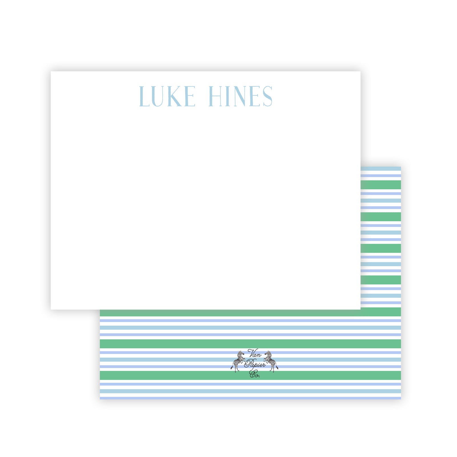 Blue and Green Striped Stationery