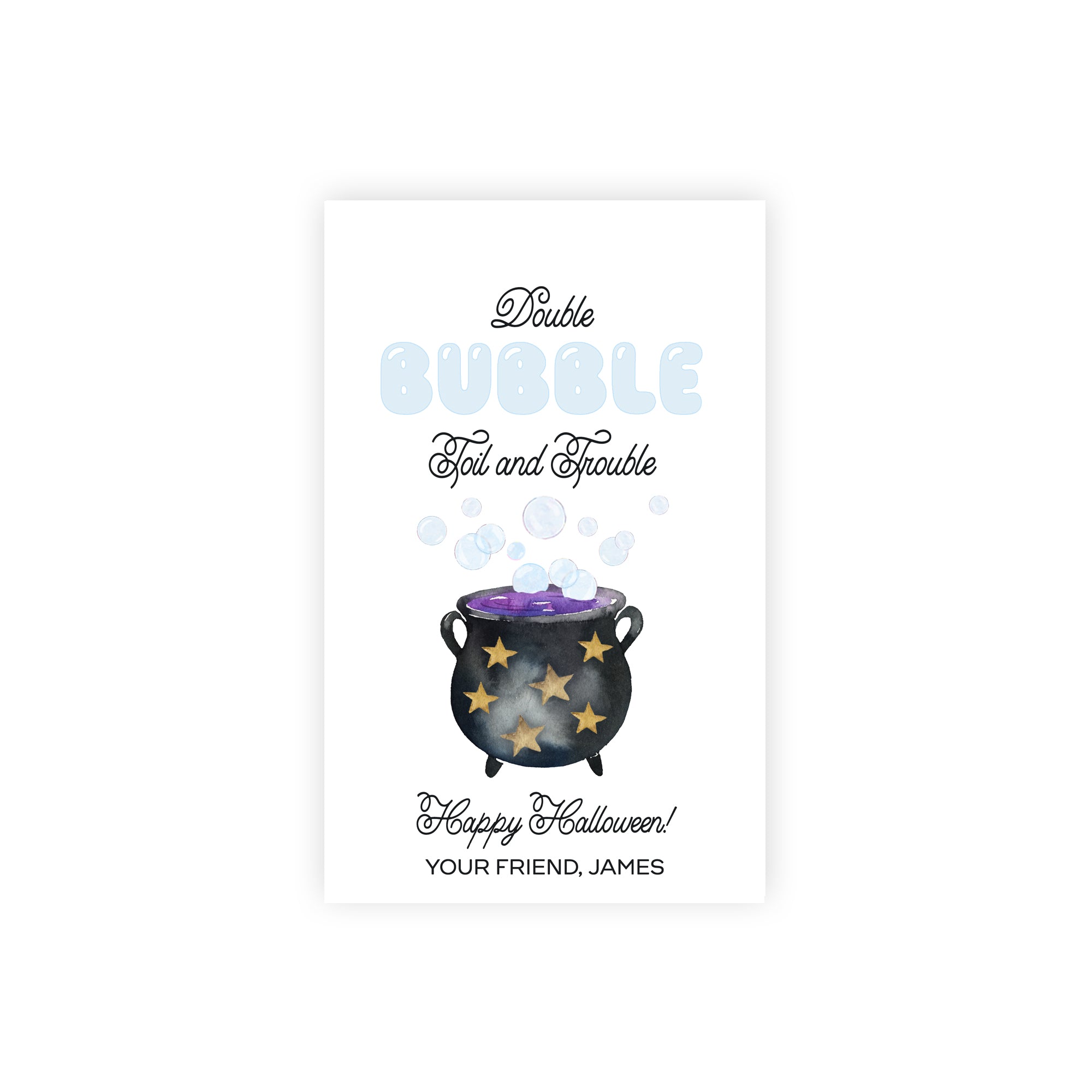 Double Bubble Toil and Trouble Halloween Tag
